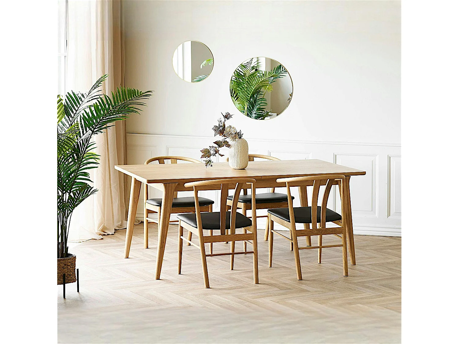 Table extensible en placage chêne clair 180-230 cm TARAZ