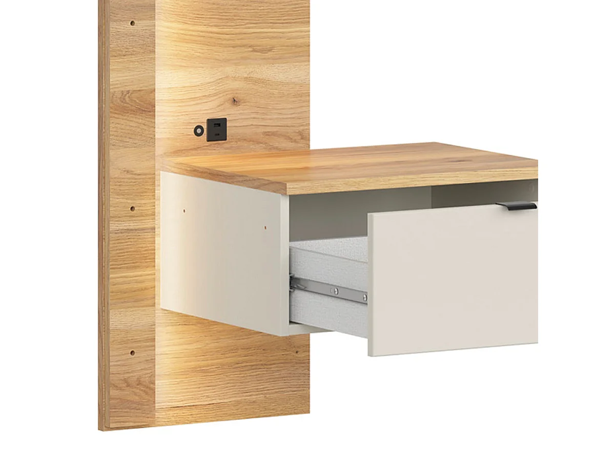 Naya Cachemire 160x200 seng med LED-sengebund og USB-stik inkluderet