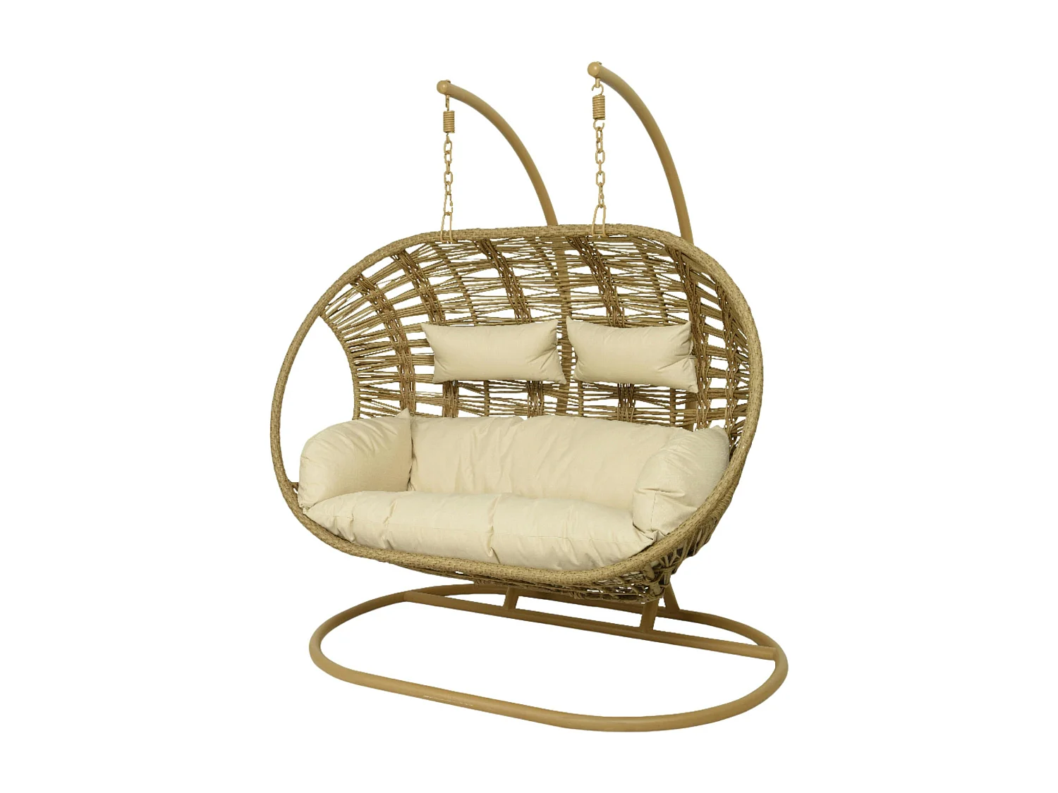 Fauteuil suspendu 2 places arrondi tressage serré finition naturelle SOUTH BEACH