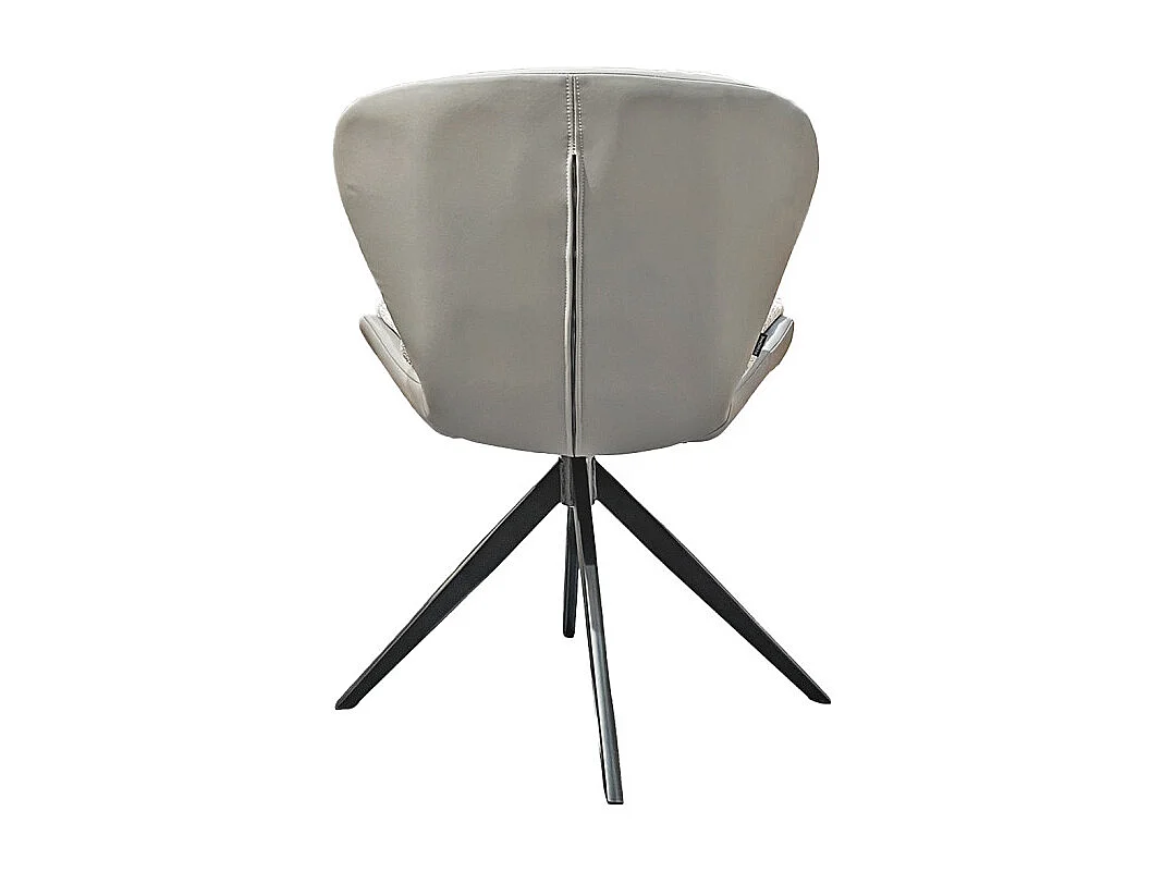 Chaise pivotante 360° tissu doux beige et pieds métal noir – CORNELIA
