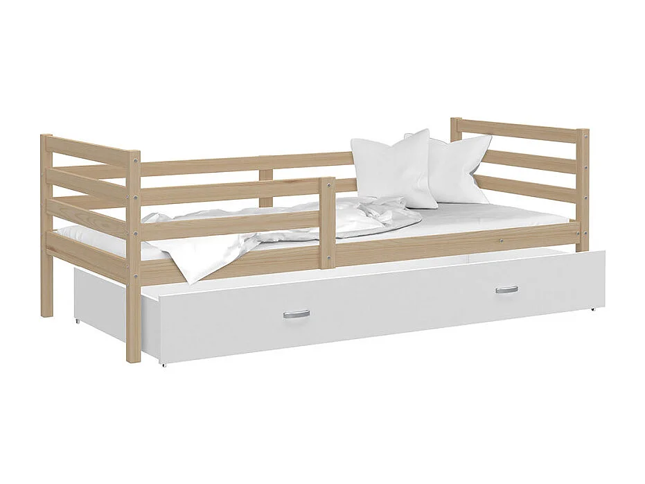 Lit Enfant Milan 80x160 tiroir Pin - blanc