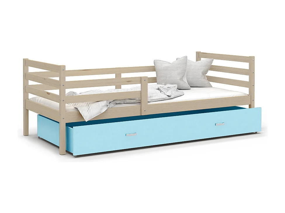 Lit Enfant Milan 90x190 tiroir Pin - bleu