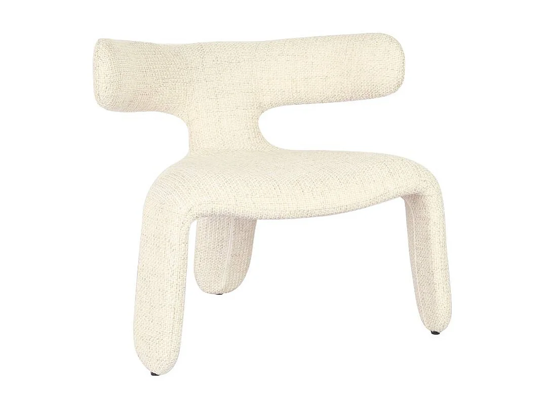 Fauteuil en tissu écru Rémy