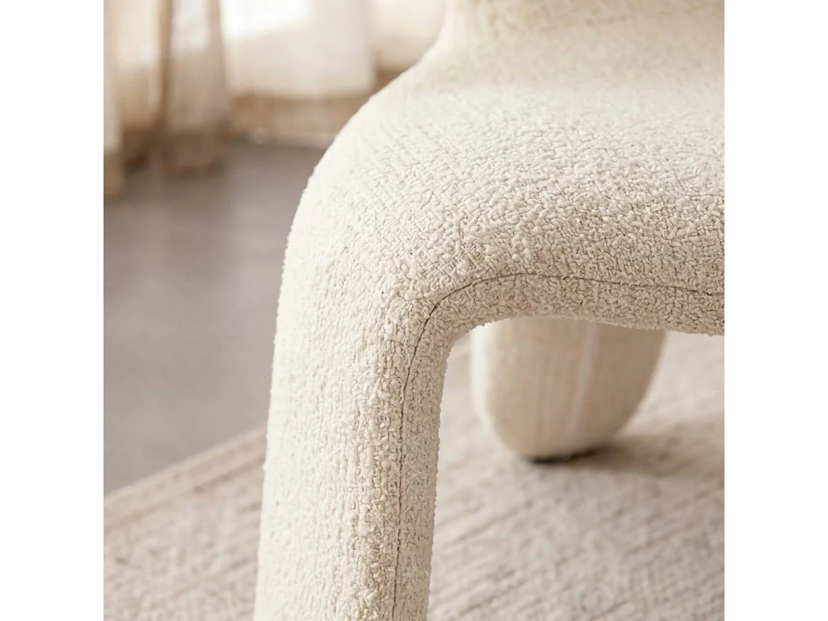 Fauteuil en tissu écru Rémy