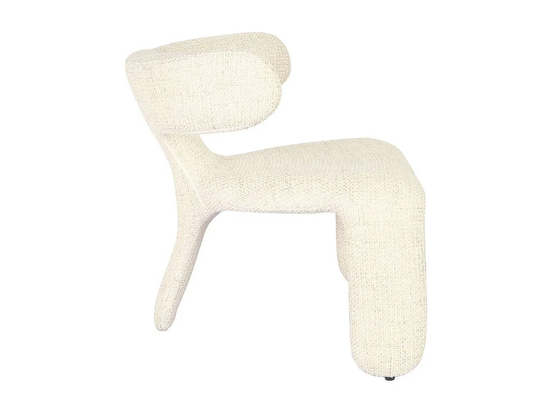 Fauteuil en tissu écru Rémy