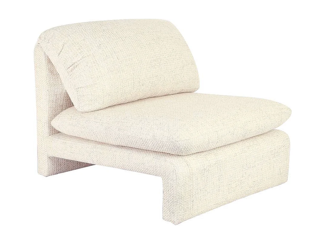 Fauteuil lounge en tissu écru Arelya