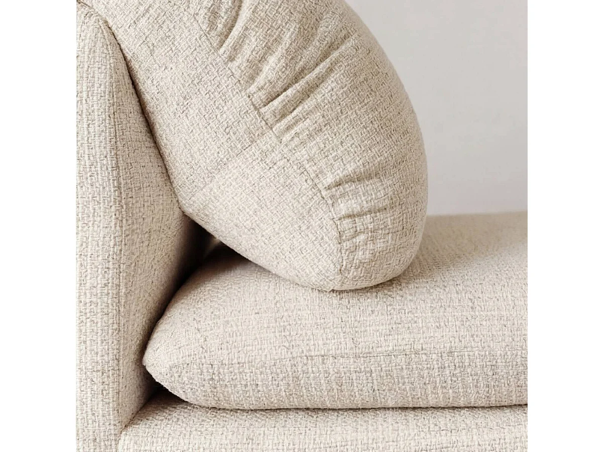 Fauteuil lounge en tissu écru Arelya