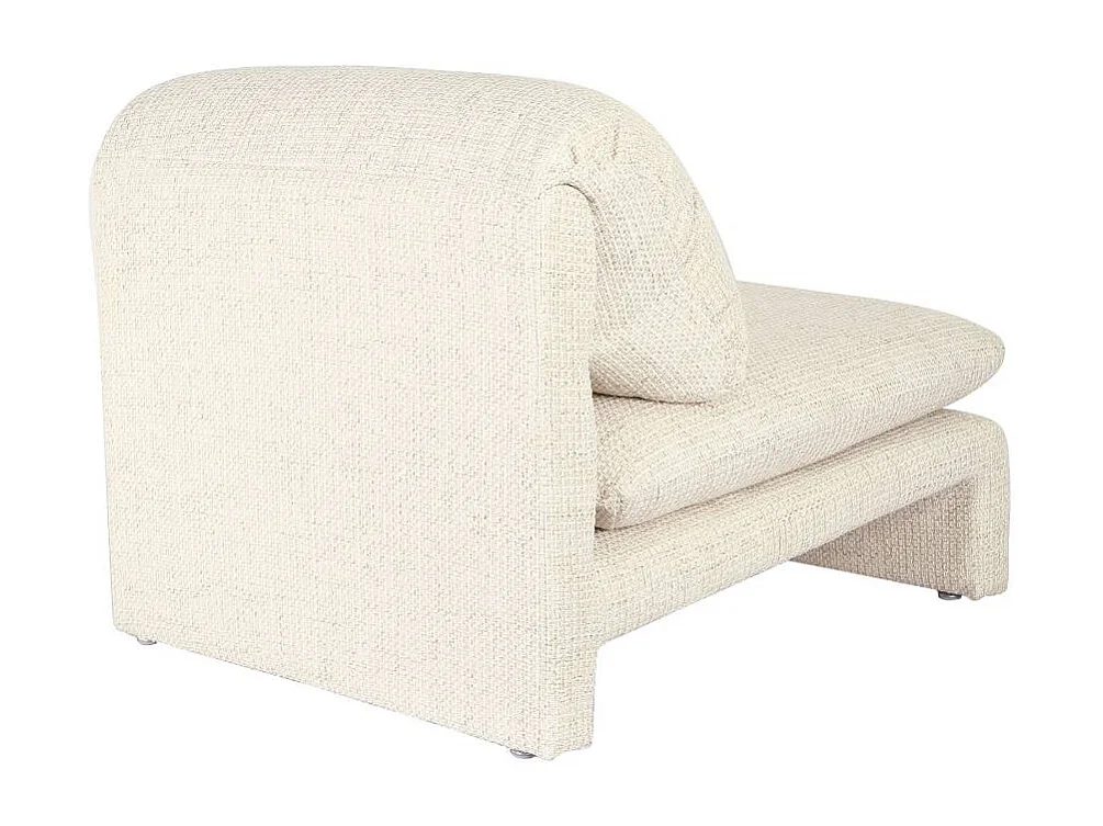 Fauteuil lounge en tissu écru Arelya