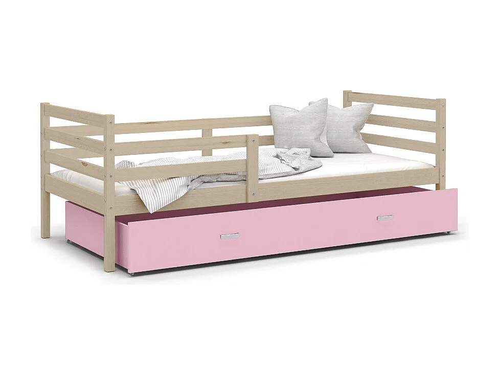Lit Enfant Milan 90x190 tiroir Pin - rose