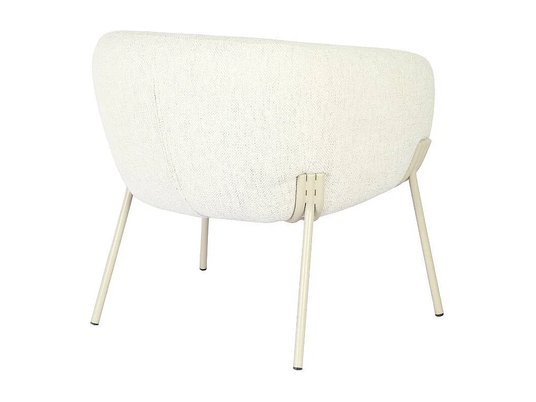Fauteuil en tissu écru et pieds en métal Victor