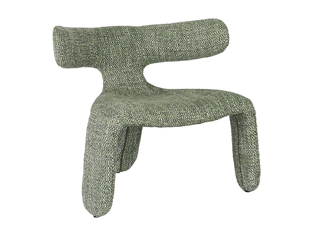 Fauteuil en tissu vert Rémy