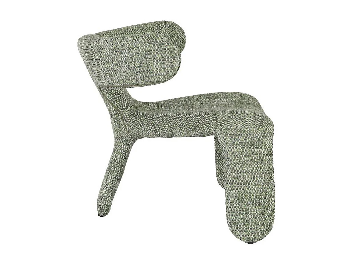 Fauteuil en tissu vert Rémy