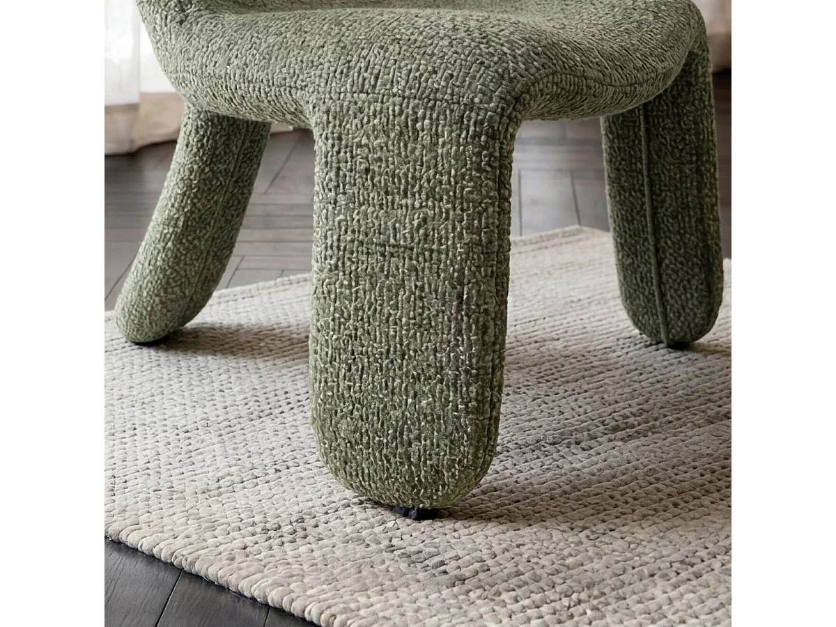 Fauteuil en tissu vert Rémy