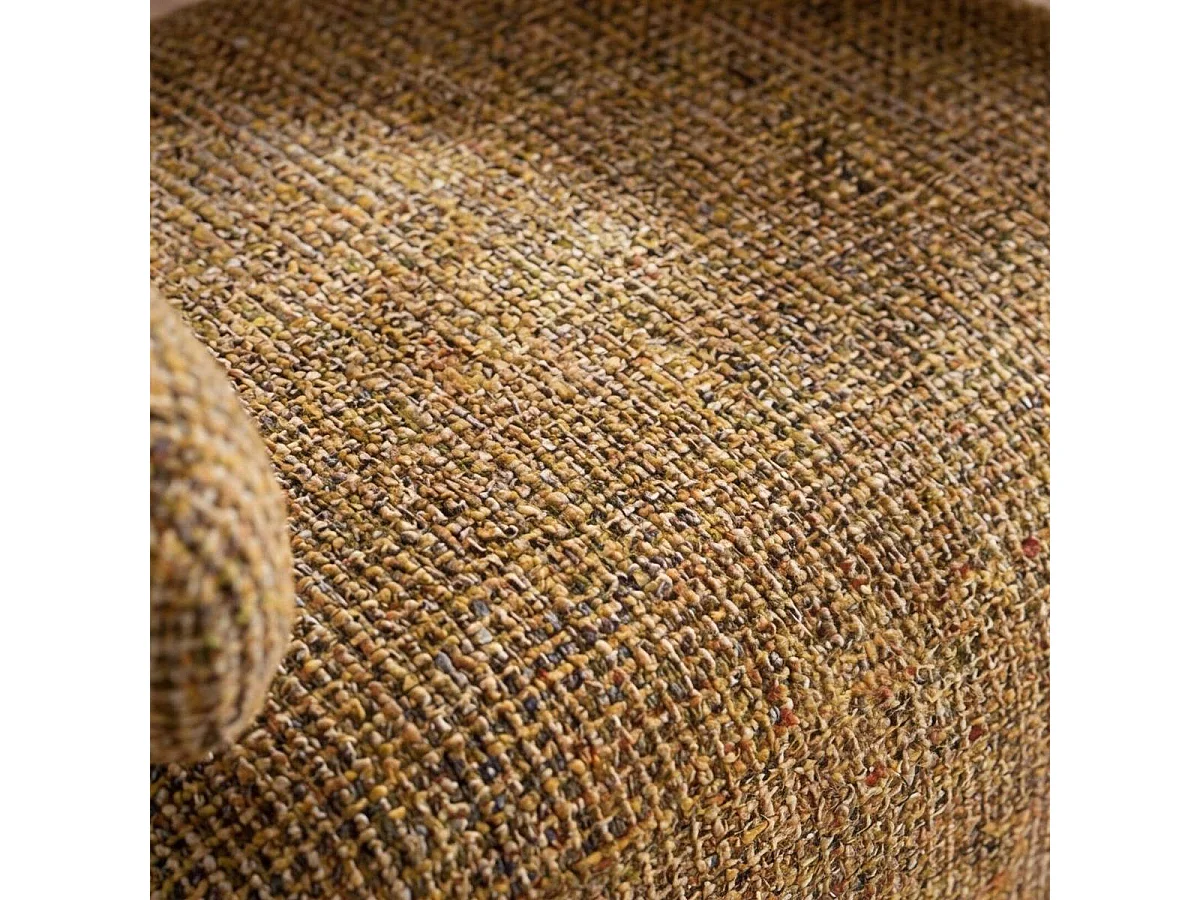Fauteuil en tissu marron clair et pieds en métal effet bois Anelia