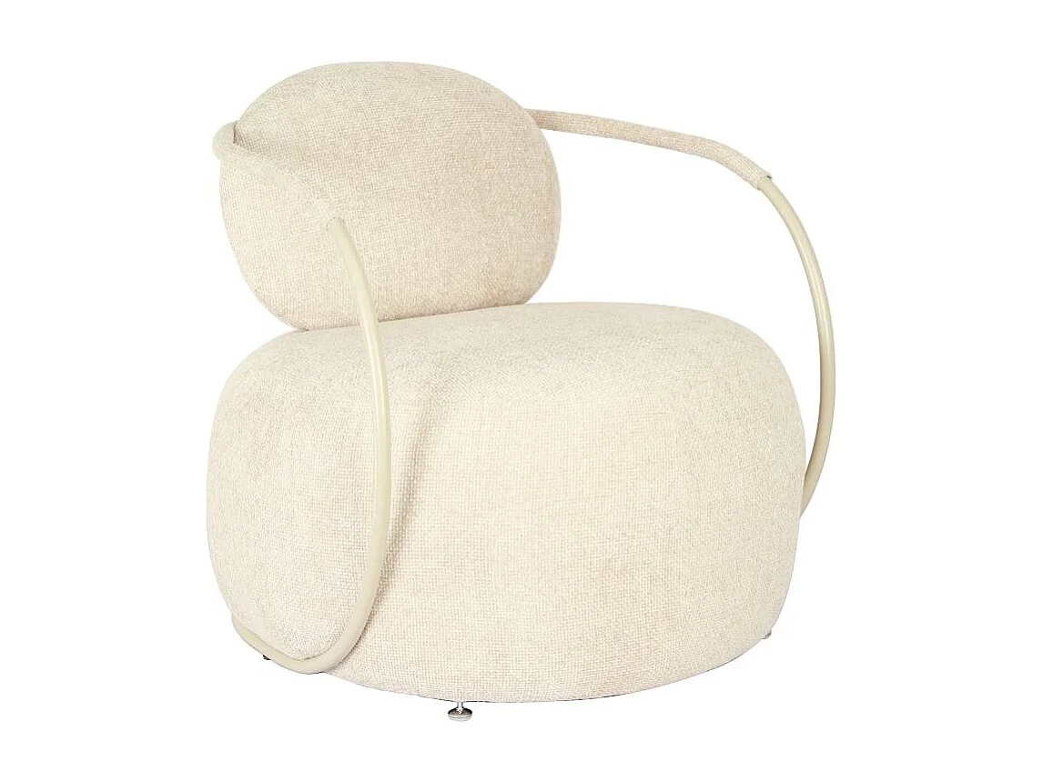 Fauteuil en tissu écru Cassy