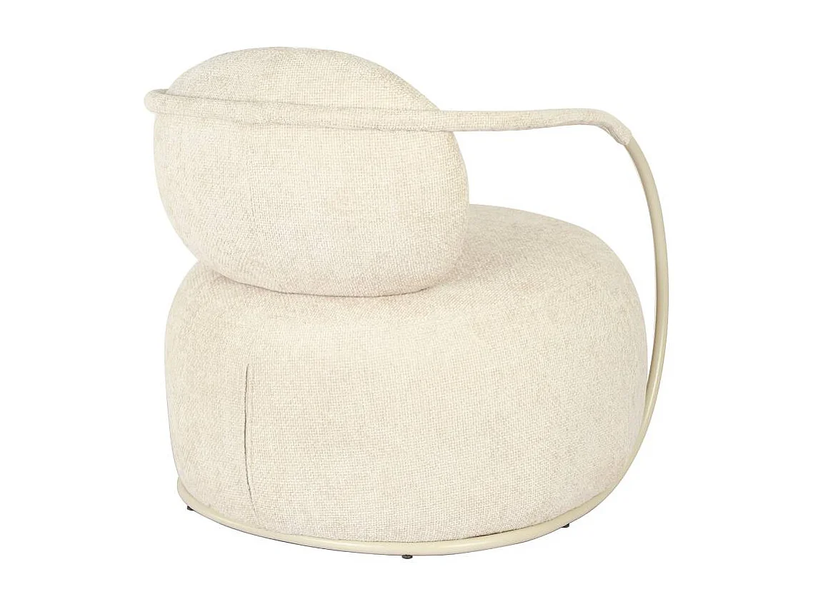 Fauteuil en tissu écru Cassy