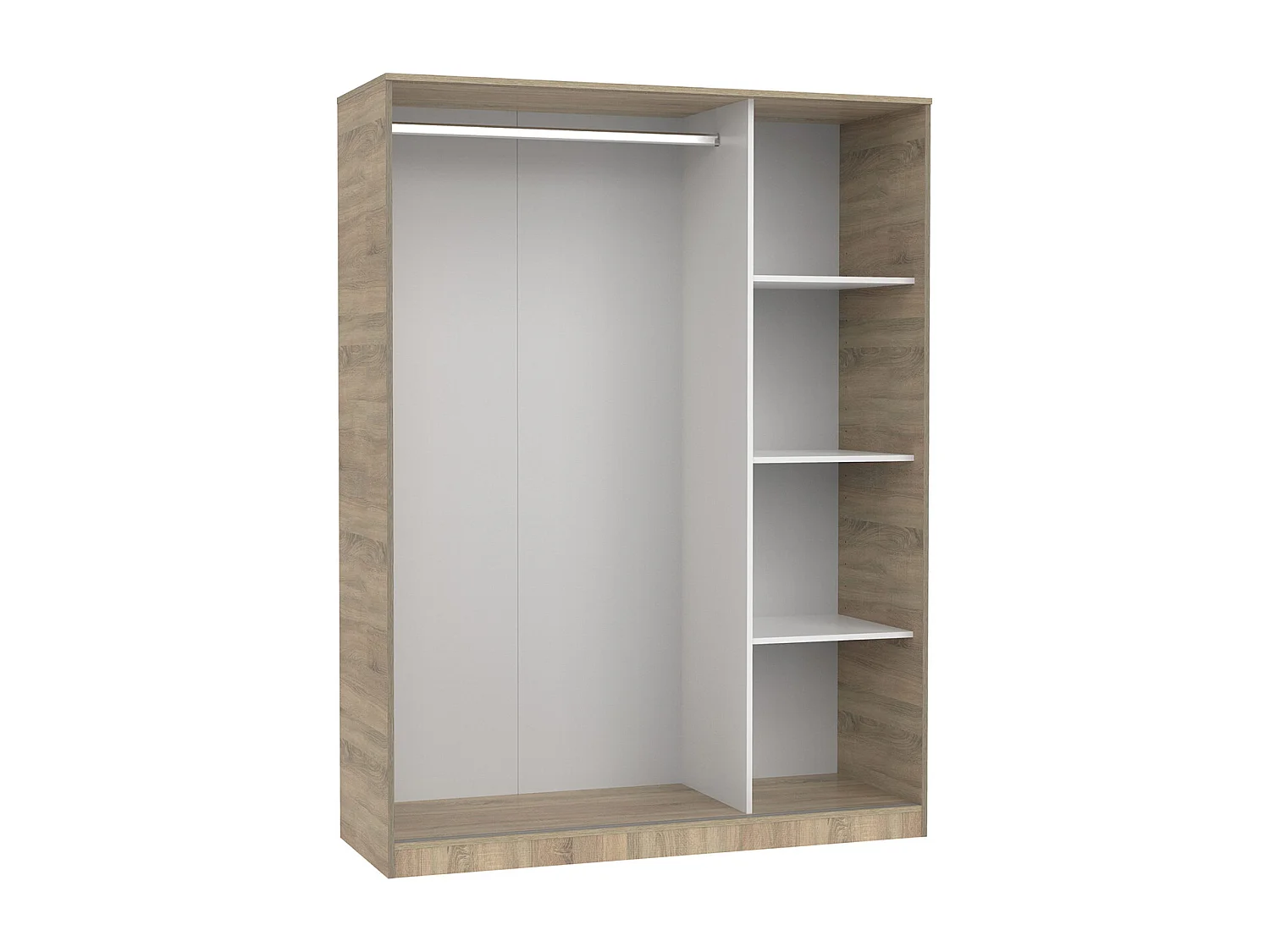 Armoire Placard à 3 portes coulissantes coloris Chêne cambrian - Longueur 150 x Hauteur 200 x Profondeur 55 cm