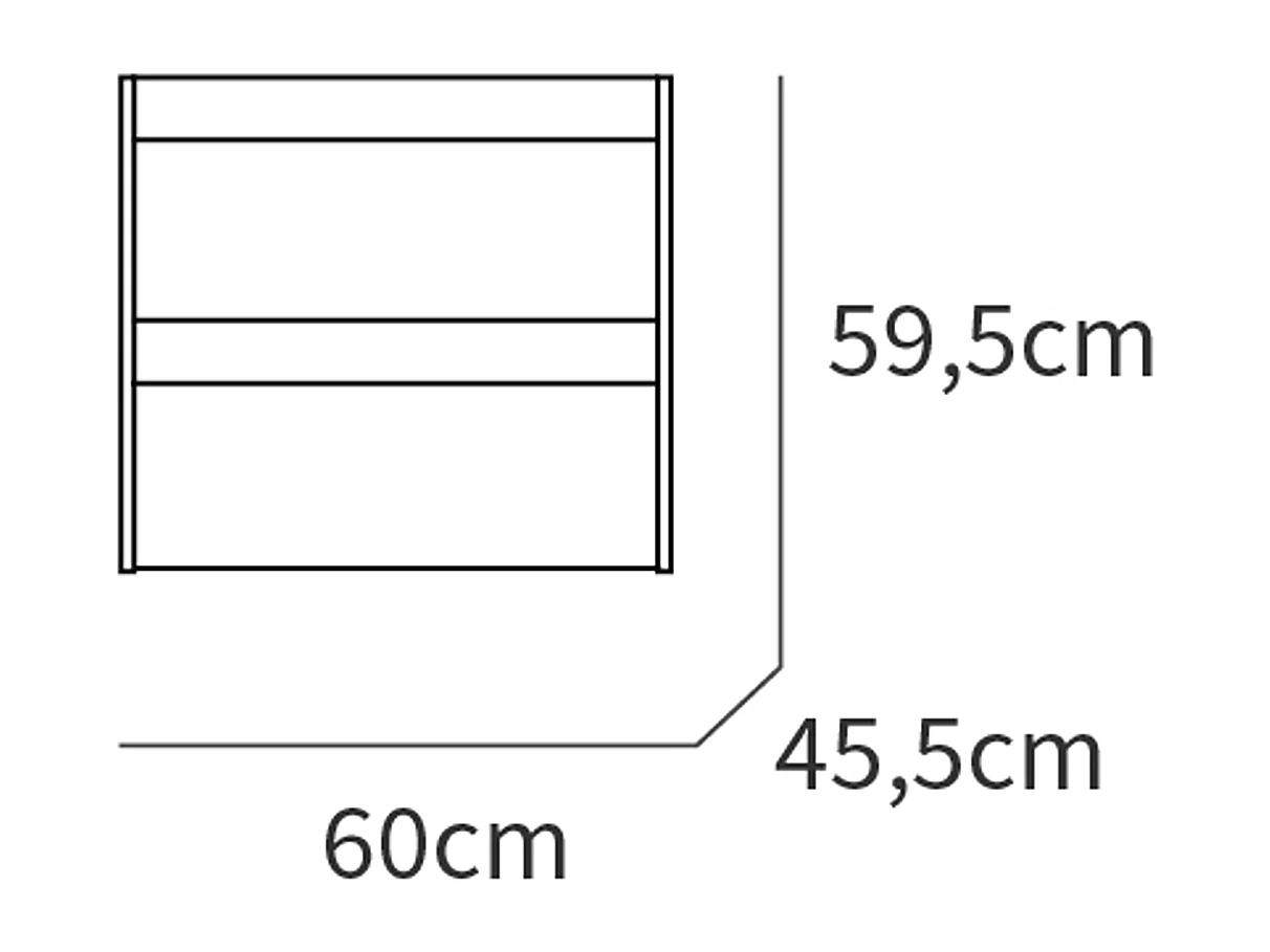 Meuble sous-vasque suspendu à 2 tiroirs (sans lavabo) coloris Blanc/Chêne - Longueur 60 x Hauteur 59,5 x Profondeur 45,5 cm