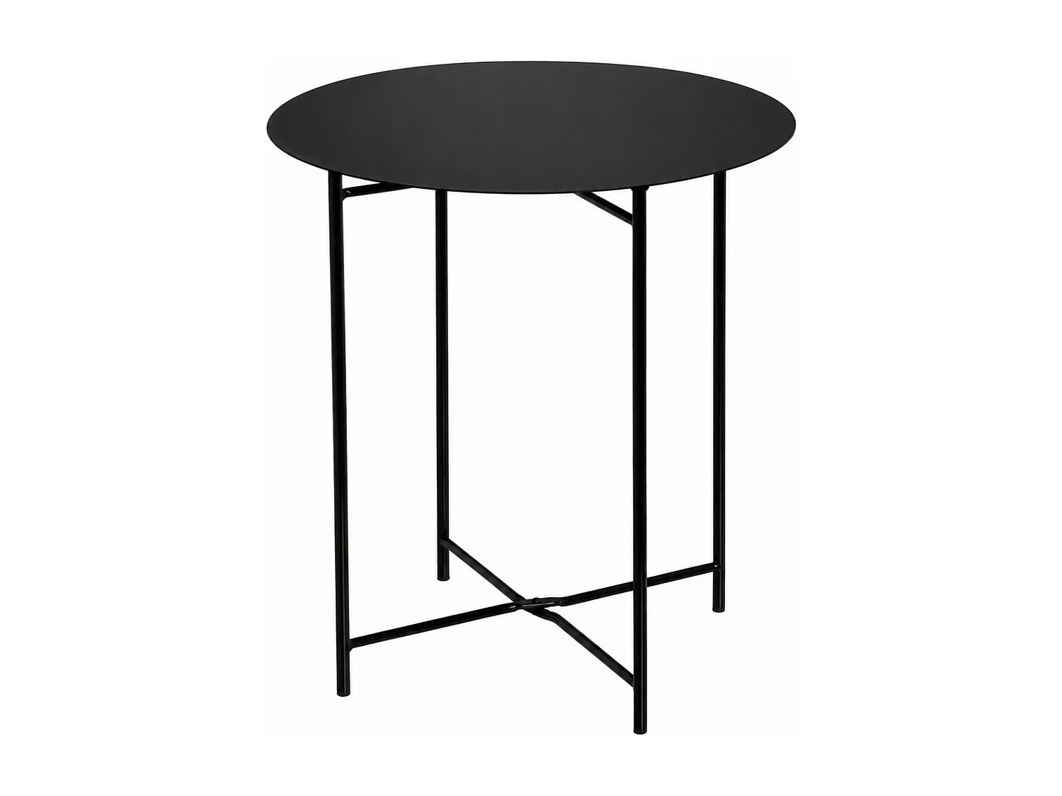 Table d'Appoint Ronde en Métal, Bout de Canapé Robuste pour Intérieur et Extérieur, coloris noir - Longueur 40 x Profondeur 40 x Hauteur 45 cm   Juanio