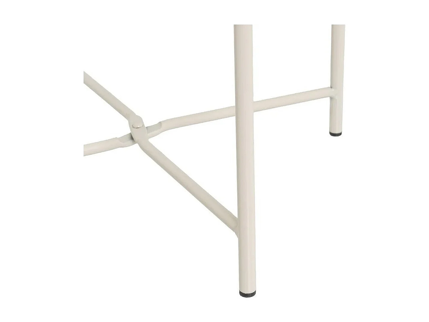 Table d'Appoint Ronde en Métal, Bout de Canapé Robuste pour Intérieur et Extérieur, coloris beige - Longueur 40 x Profondeur 40 x Hauteur 45 cm   Juanio