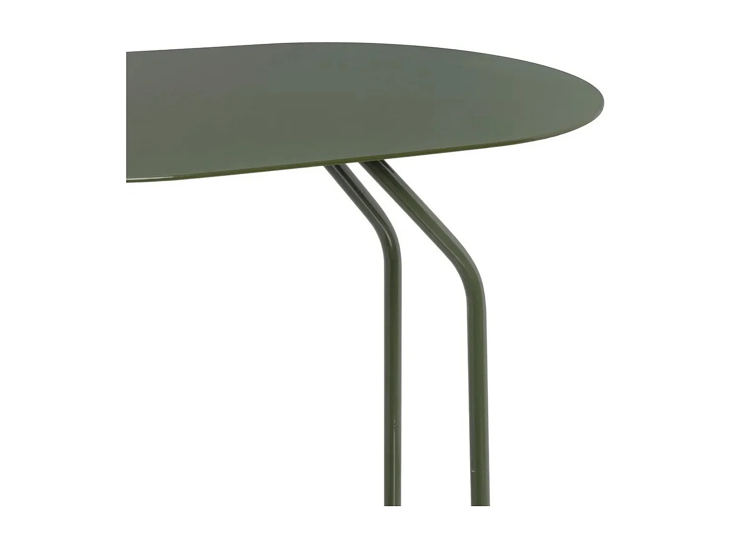 Table d'Appoint en Métal avec Plateau Ovale et Structure en C,Bout de Canapé pour Ordinateur,coloris vert olive-Longueur 45 x Profondeur 28 x Hauteur 49 cm Juanio