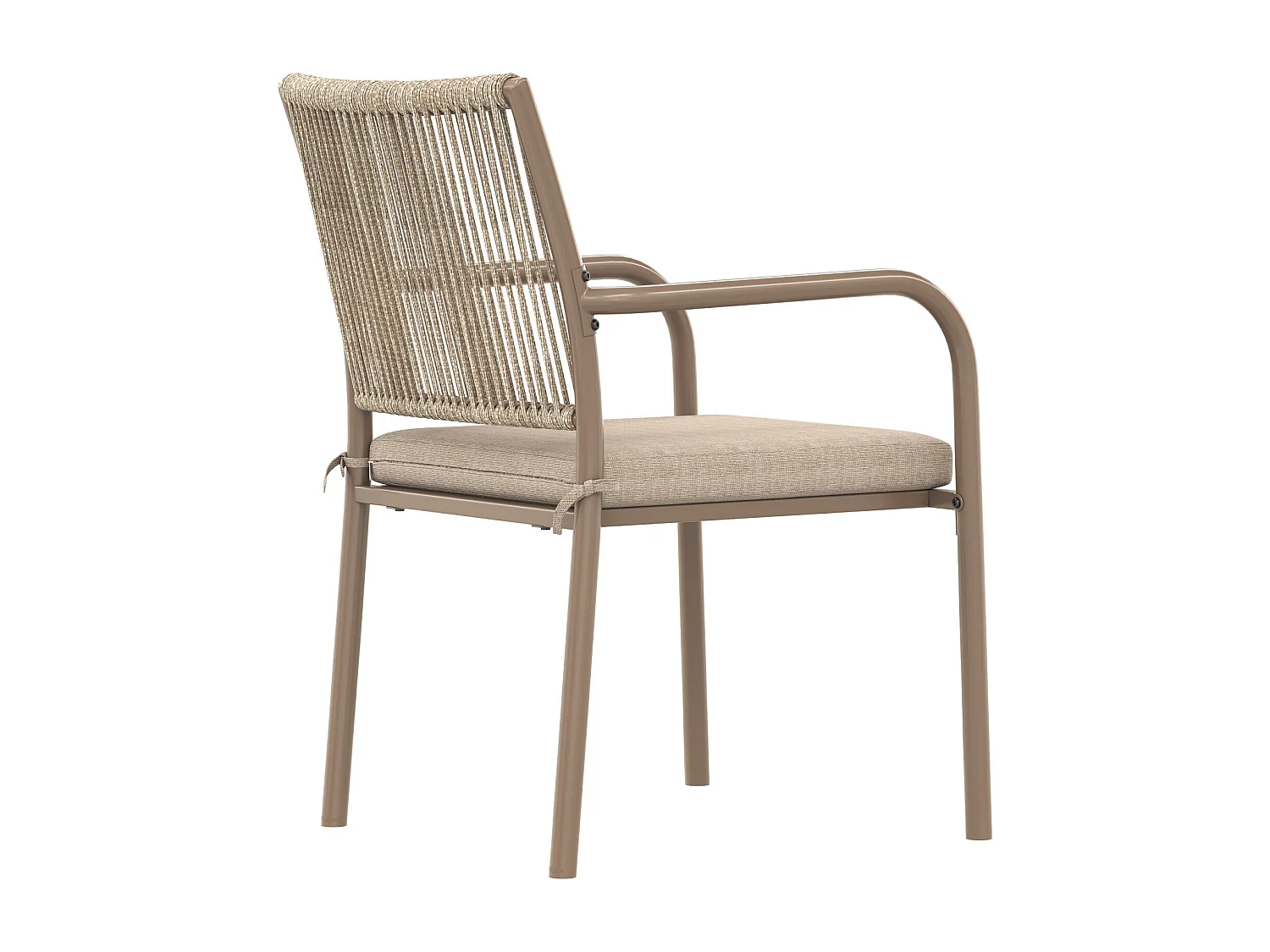 Salle à Manger de Jardin 5 Pièces – Table Ronde Verre Trempé + 4 Fauteuils – Structure Fer – Rotin PE – Noir