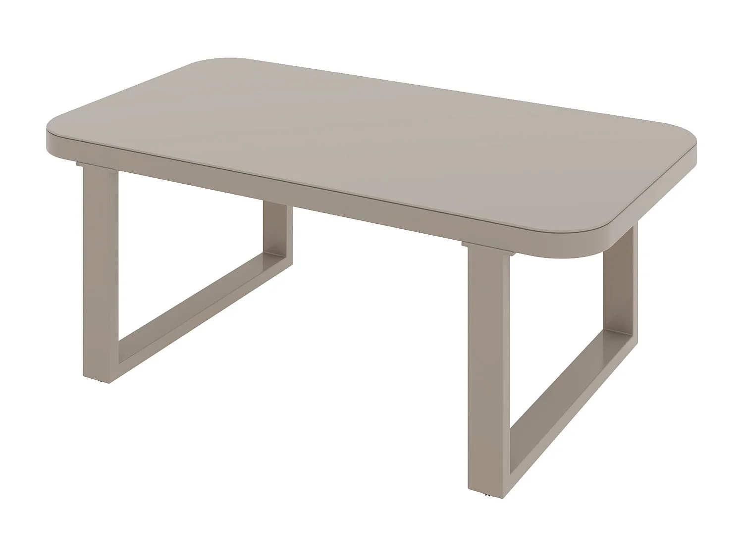 Salon de Jardin d’angle 6 Places – Table Verre – Banc + Chaises + Canapé – Acier Galvanisé – Corde Teslin – Kaki