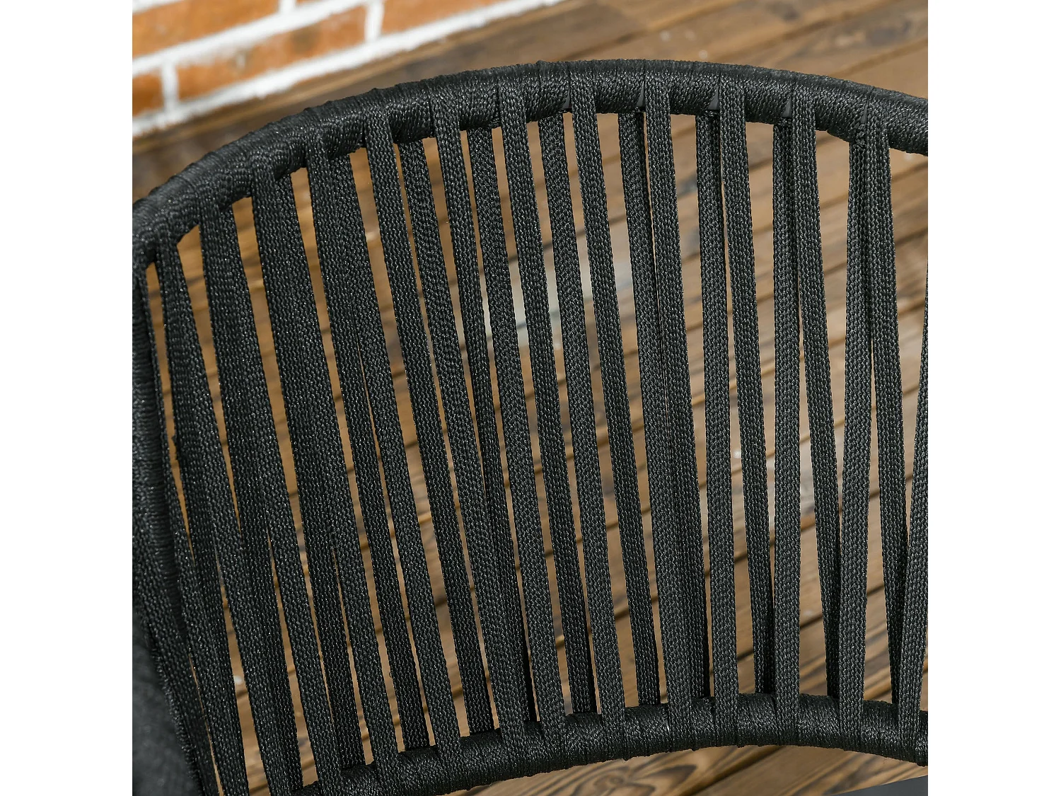 Lot De 2 Chaises De Jardin Design Bohème – Coussins, Coque Confortable, Structure Métal, Noir