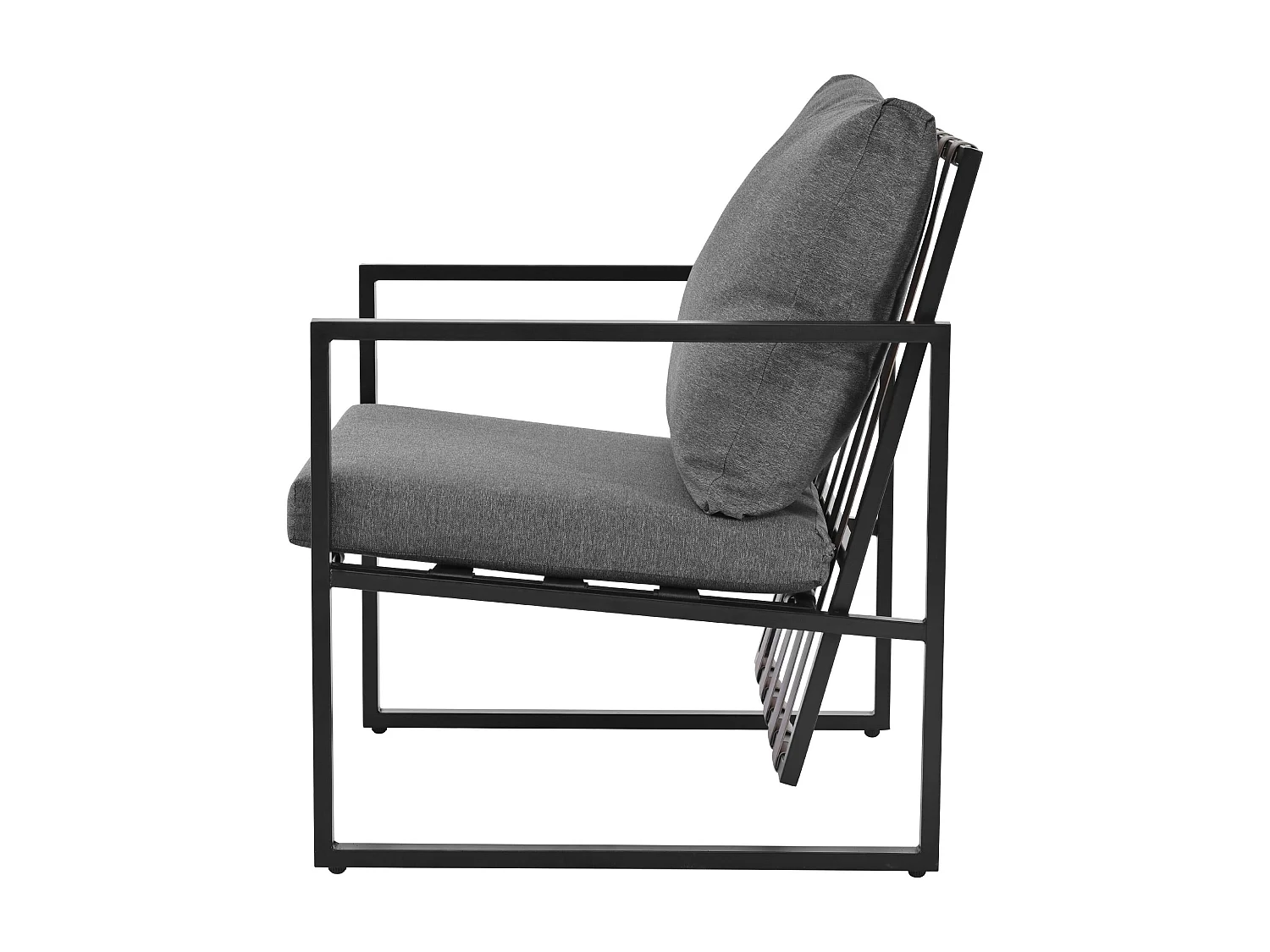 Salon de Jardin 4 Places – Canapé + Table Basse – Coussins Lavables – Structure Acier Galvanisé – Tressage PVC rétro – Noir