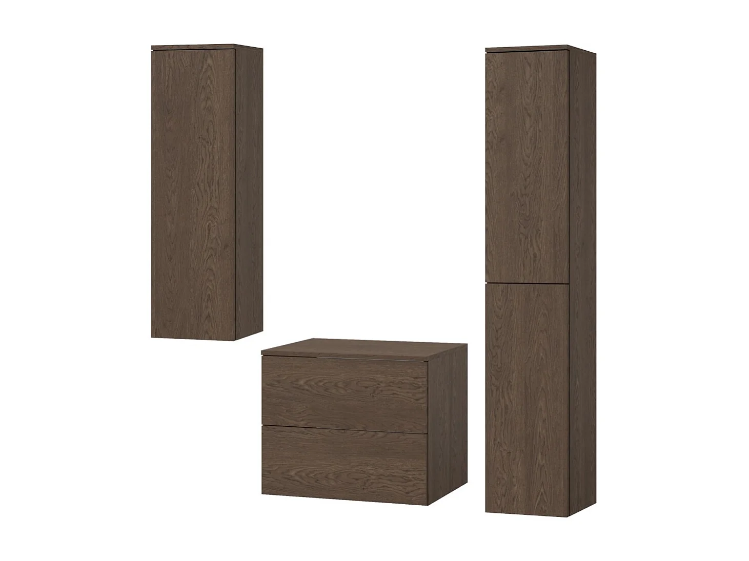 Badezimmerset 3-Teilig: Unterschrank + 2 Hochschränke Color Baltic Storm (2S 60 + 1D 100 + 2D160)