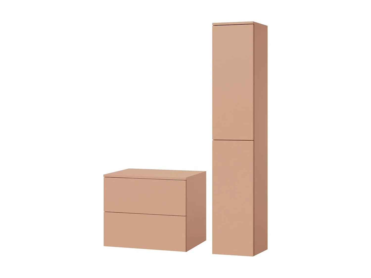 Badezimmerset 2-Teilig: Unterschrank + Hochschrank Color Alpaca (2S 60 + 2D 160)