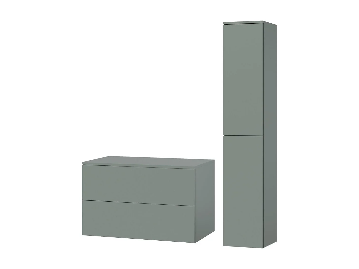 Badezimmerset 2-Teilig: Unterschrank + Hochschrank Color Aloe (2S 80 + 2D 160)