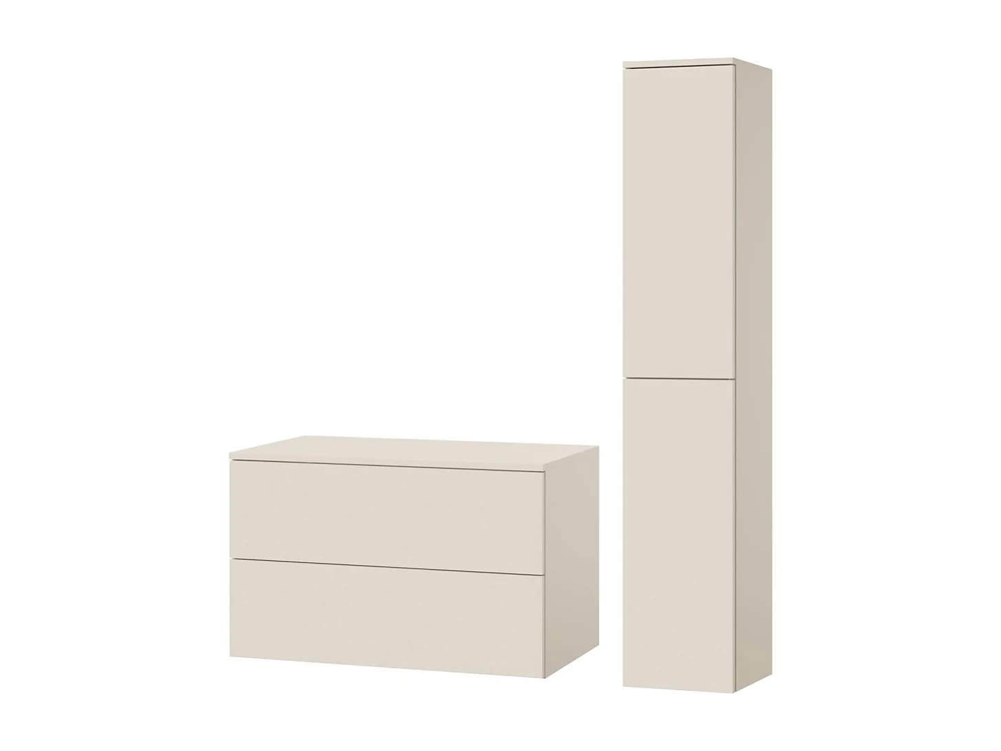 Badezimmerset 2-Teilig: Unterschrank + Hochschrank Color Macadamia (2S 80 + 2D 160)