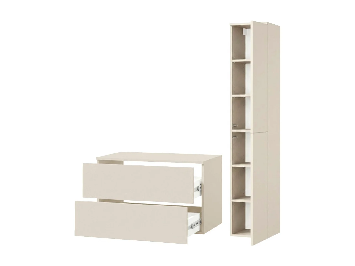 Badezimmerset 2-Teilig: Unterschrank + Hochschrank Color Macadamia (2S 80 + 2D 160)