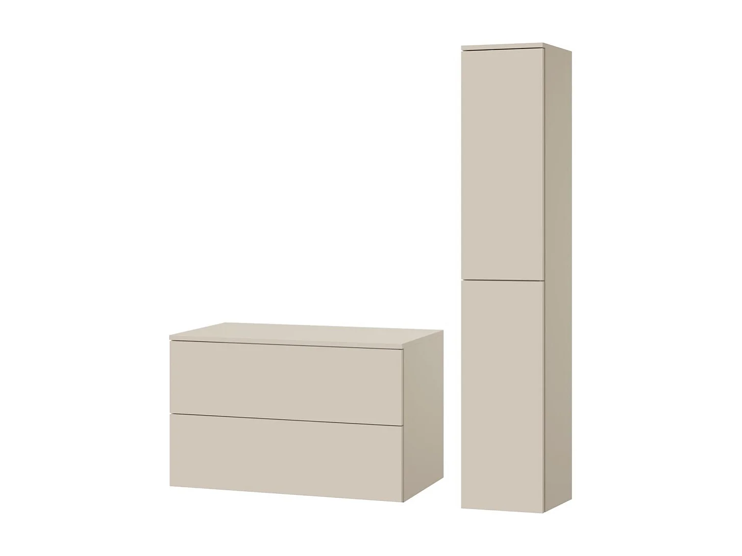 Badezimmerset 2-Teilig: Unterschrank + Hochschrank Color Kaschmir (2S 80 + 2D 160)