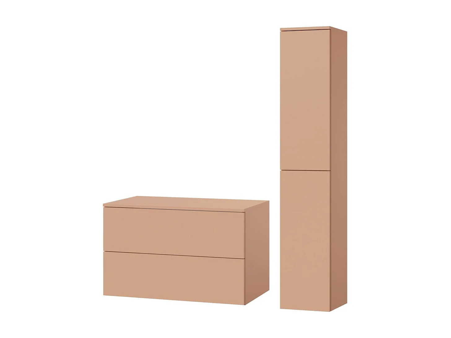 Badezimmerset 2-Teilig: Unterschrank + Hochschrank Color Alpaca (2S 80 + 2D 160)