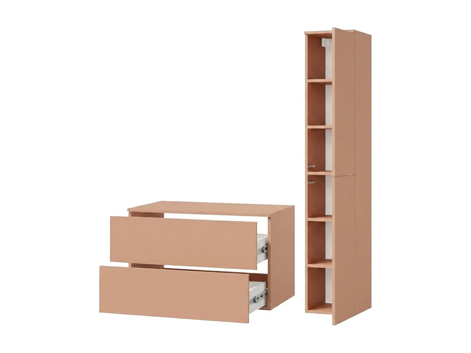 Badezimmerset 2-Teilig: Unterschrank + Hochschrank Color Alpaca (2S 80 + 2D 160)
