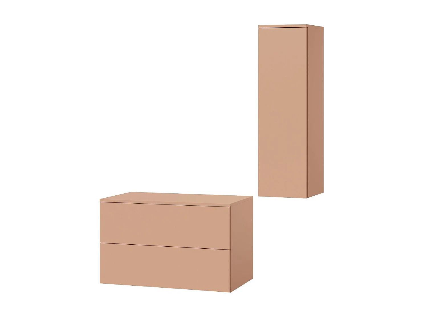 Badezimmerset 2-Teilig: Unterschrank + Hochschrank Color Alpaca (2S 80 + 1D 100)