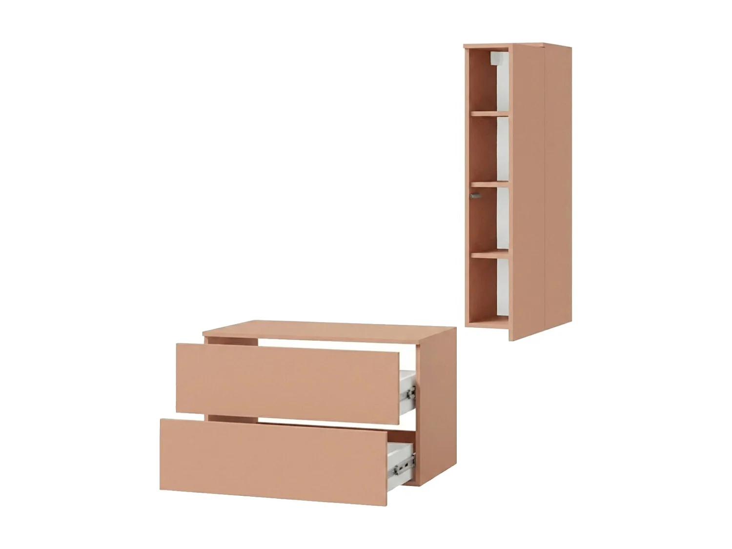 Badezimmerset 2-Teilig: Unterschrank + Hochschrank Color Alpaca (2S 80 + 1D 100)