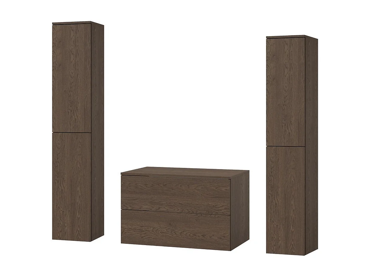 Badezimmerset 3-Teilig: Unterschrank + 2 Hochschränke Color Baltic Storm (2S 80 + 2D 160 X2)