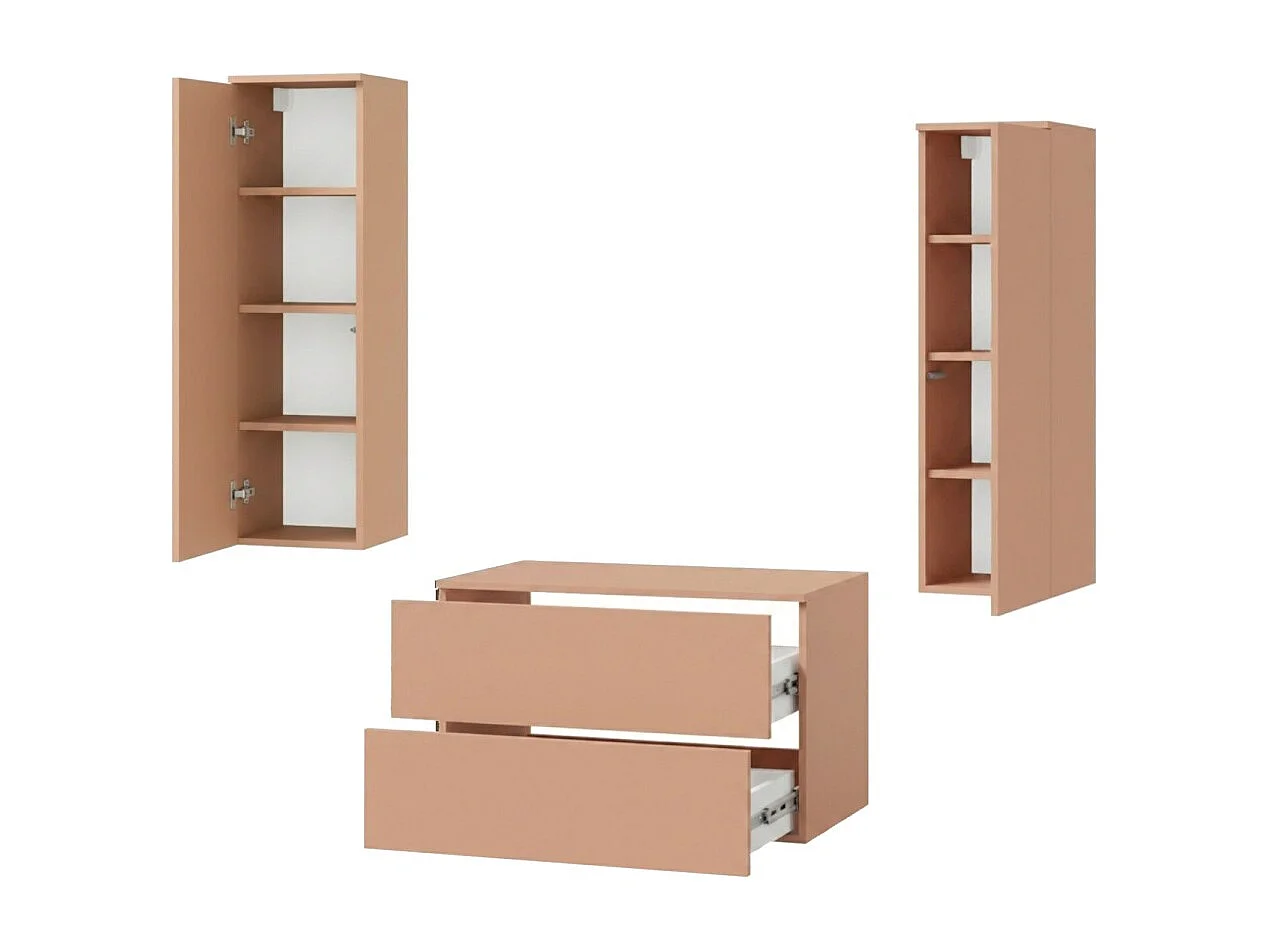 Badezimmerset 3-Teilig: Unterschrank + 2 Hochschränke Color Alpaca (2S 80 + 1D 100 X2)