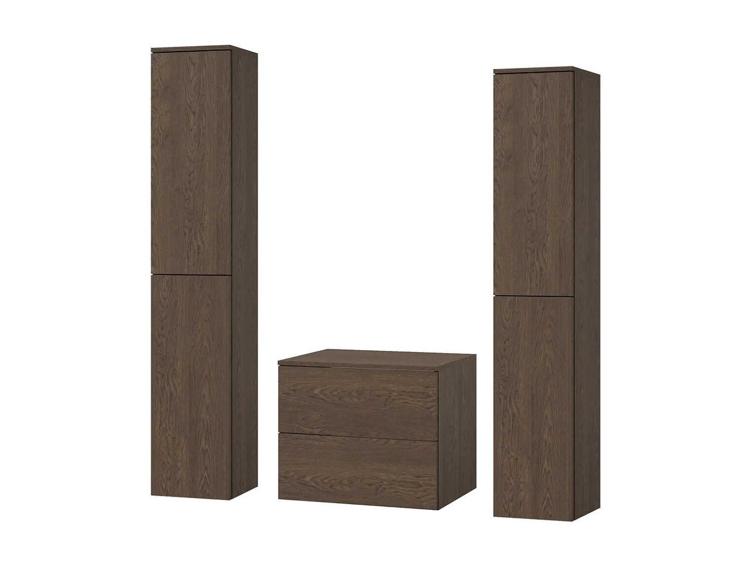 Badkamerset 3-delig: Wastafelonderkast + 2 Kolomkasten Kleur Baltic Storm (2S 60 + 2D 160 X2)