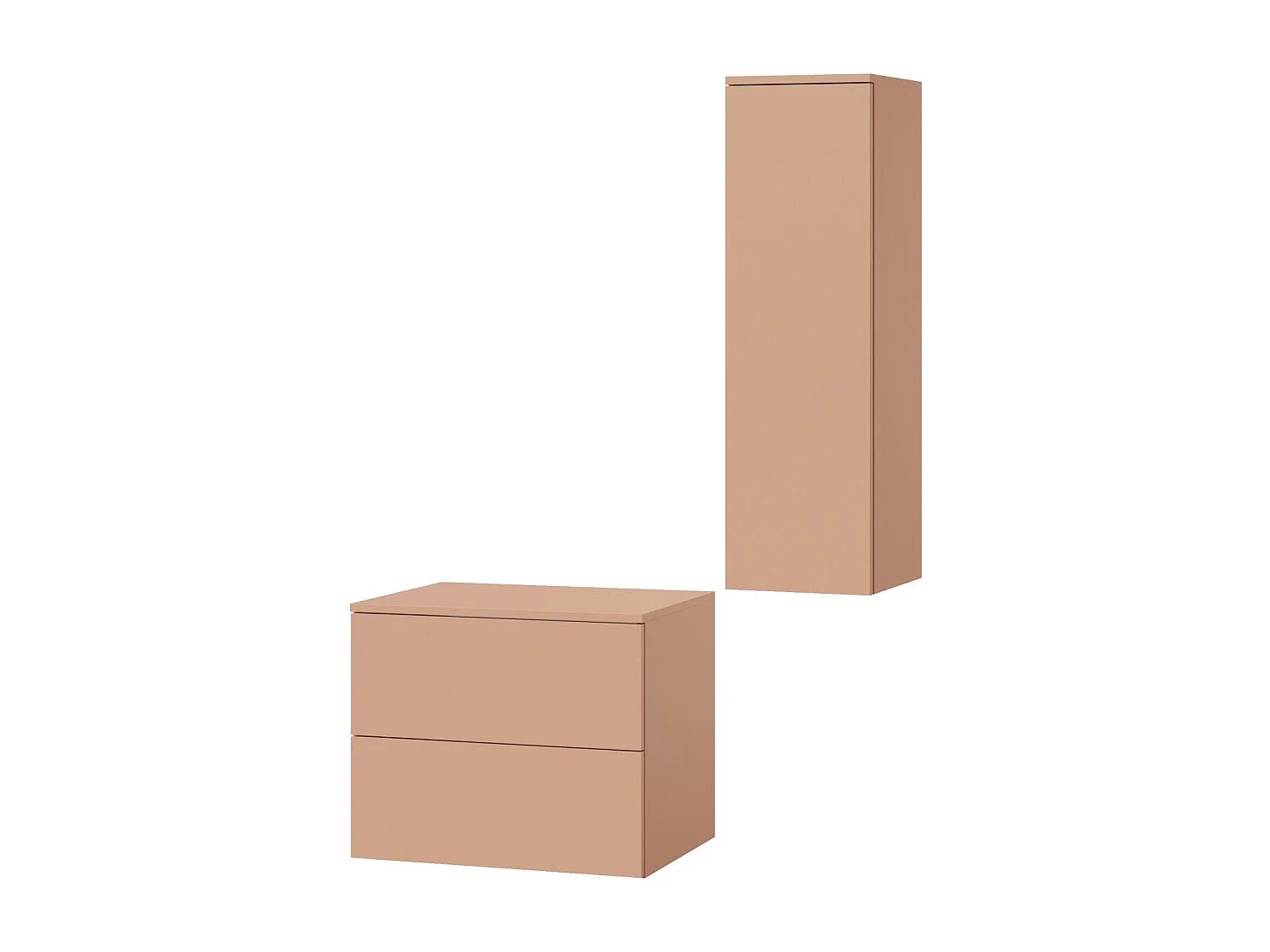 Badezimmerset 2-Teilig: Unterschrank + Hochschrank Color Alpaca (2S 60 + 1D 100)