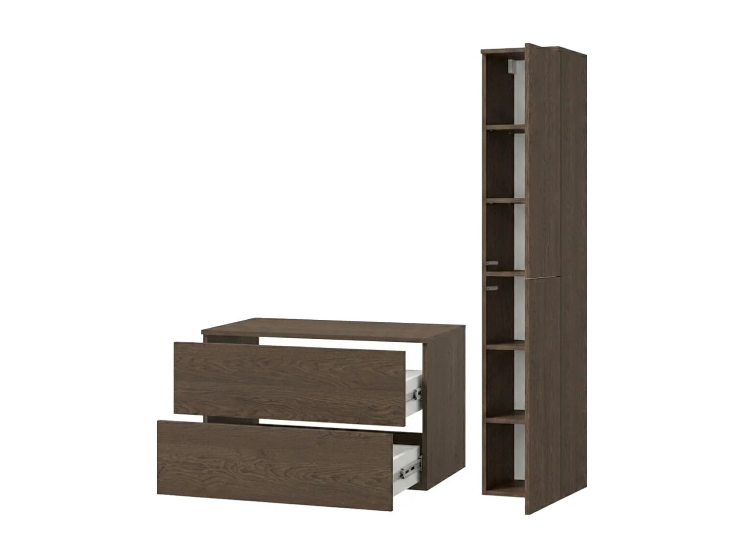 Badezimmerset 2-Teilig: Unterschrank + Hochschrank Color Baltic Storm (2S 80 + 2D 160)