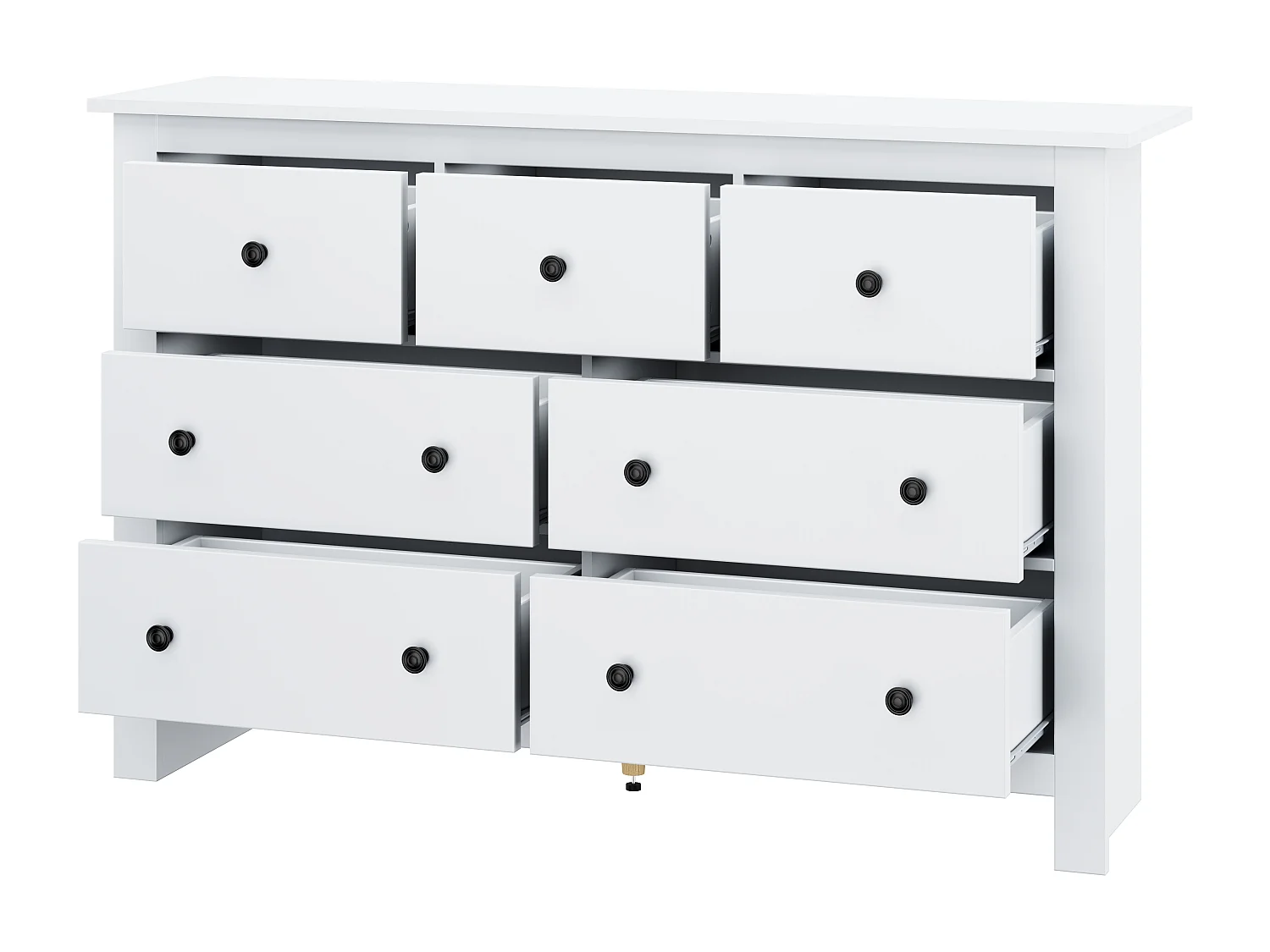 Sideboard with 7 drawers - particleboard - white