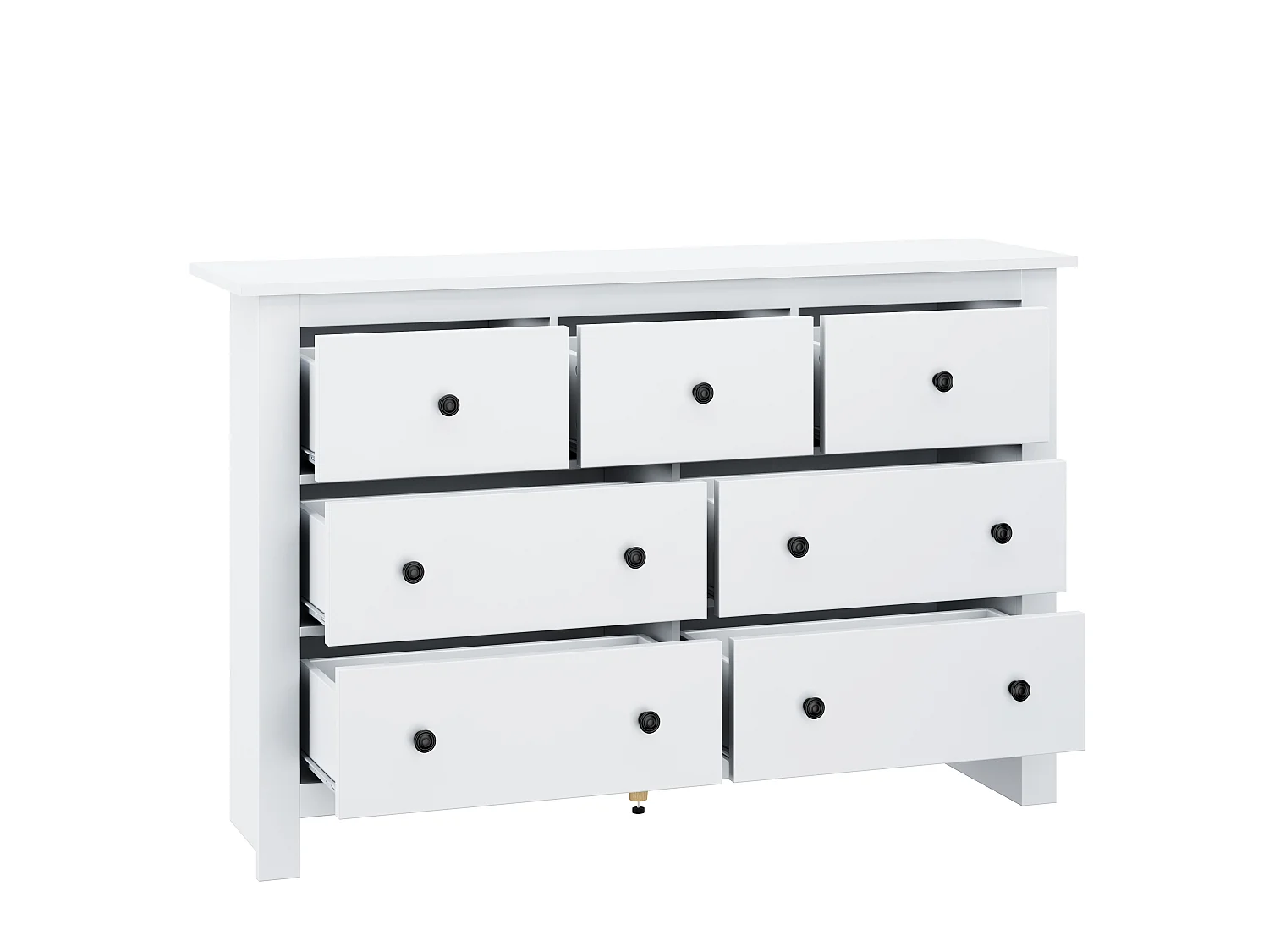 Sideboard with 7 drawers - particleboard - white