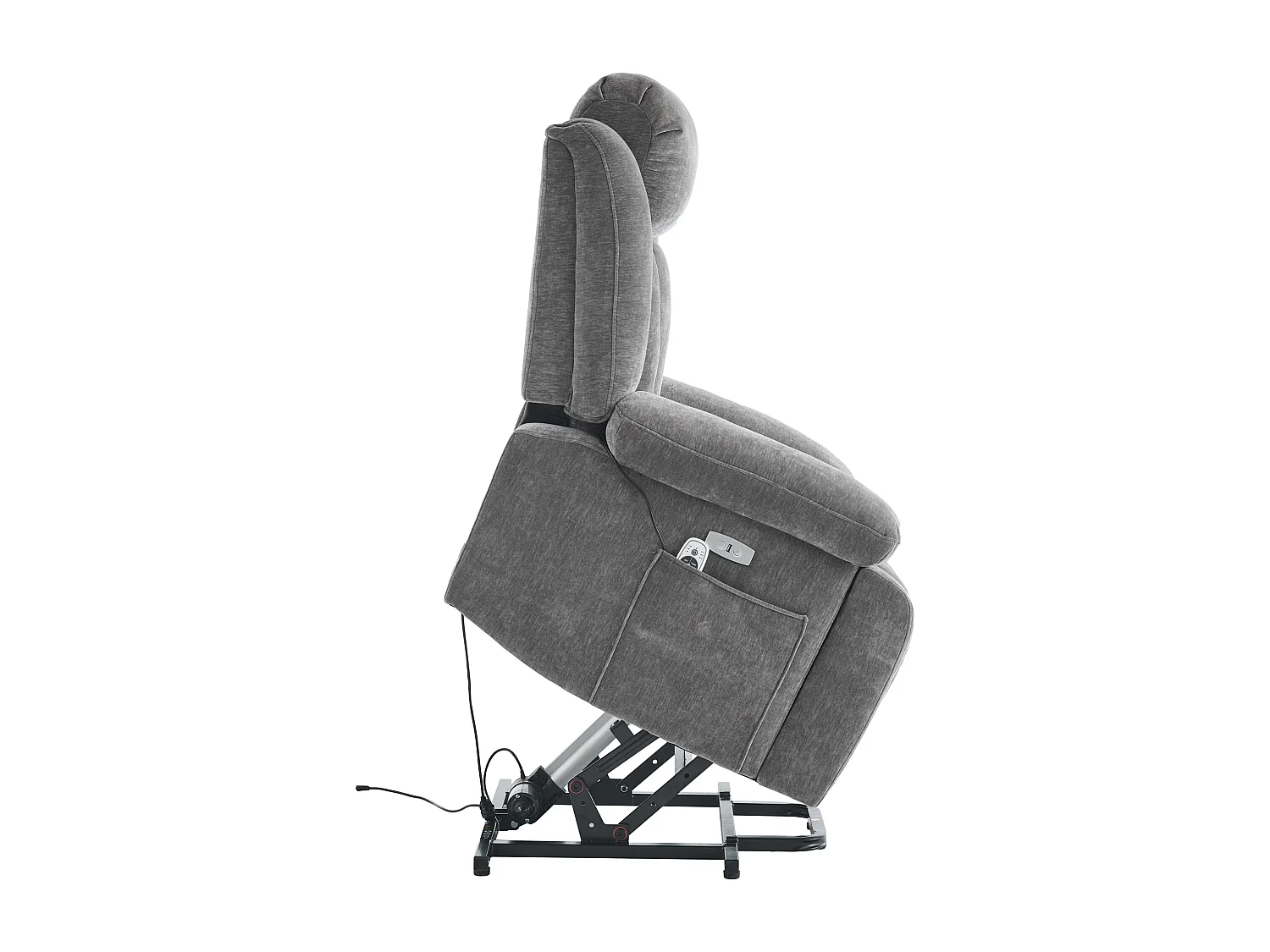 Adjustable electric massage chair 95x94x107cm - Massage and heating functions - Side pockets - Cup holders and USB ports - Brown