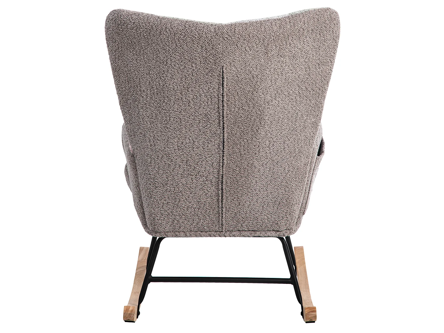 Rocking chair in bouclé fabric - with lumbar cushion and footrest - Multicolor
