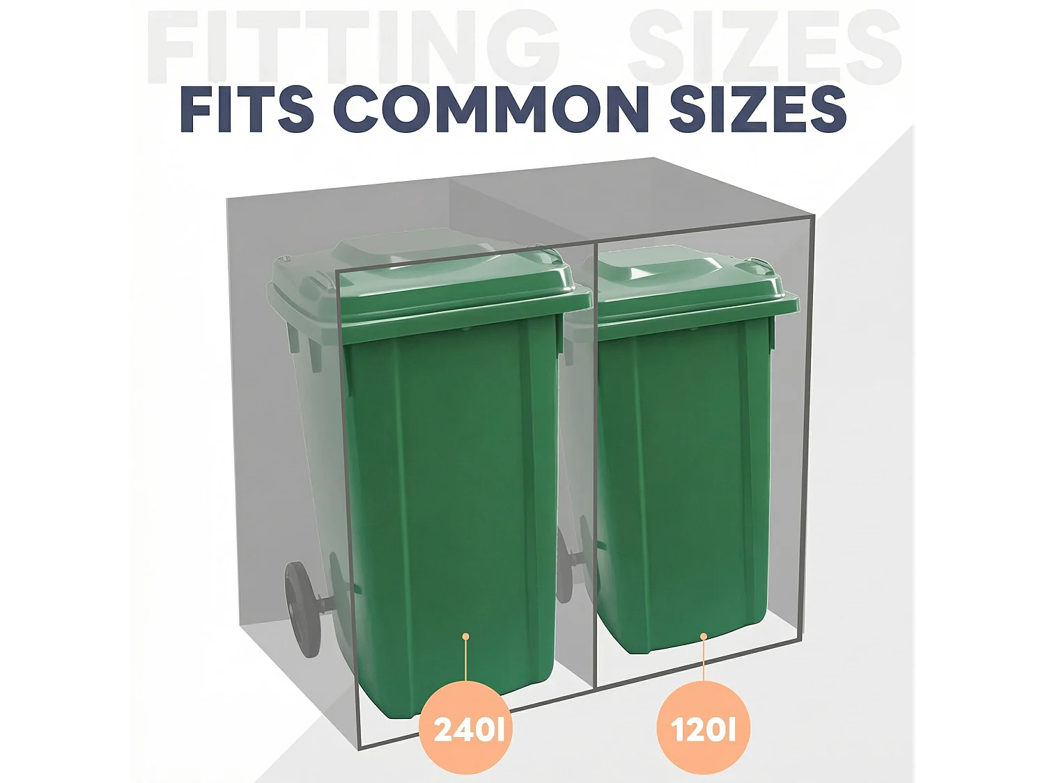 Double Bin Shelter - 2 x 240L - Dark Wood-Effect Door - Lockable - Stainless Steel - with Ventilation Holes - Integrated Planter - Grey