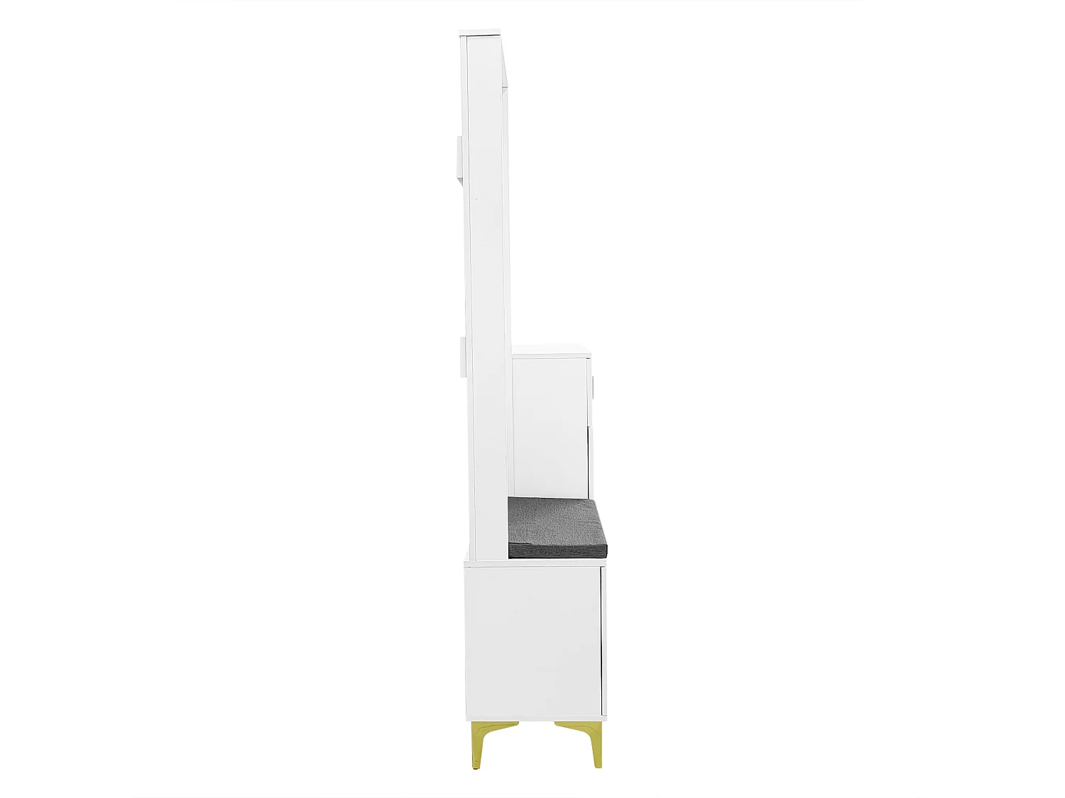 Living room wardrobe - with hooks and shoe bench - White